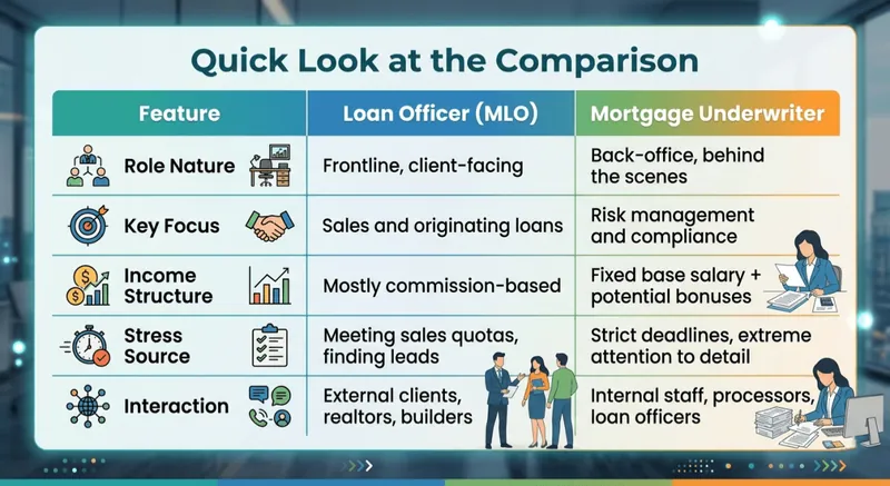 Quick Look at the Comparison Between Loan Officer vs Underwriter